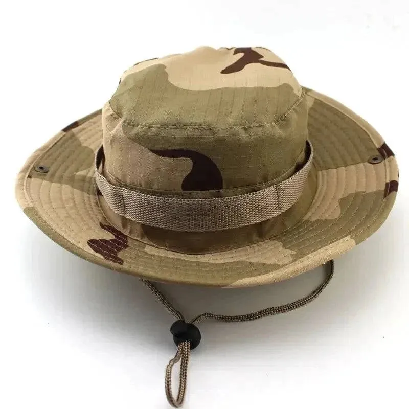 Outdoor Camouflage Fisherman Hat  Training Expansion Breathable Camping Sunscreen Hat