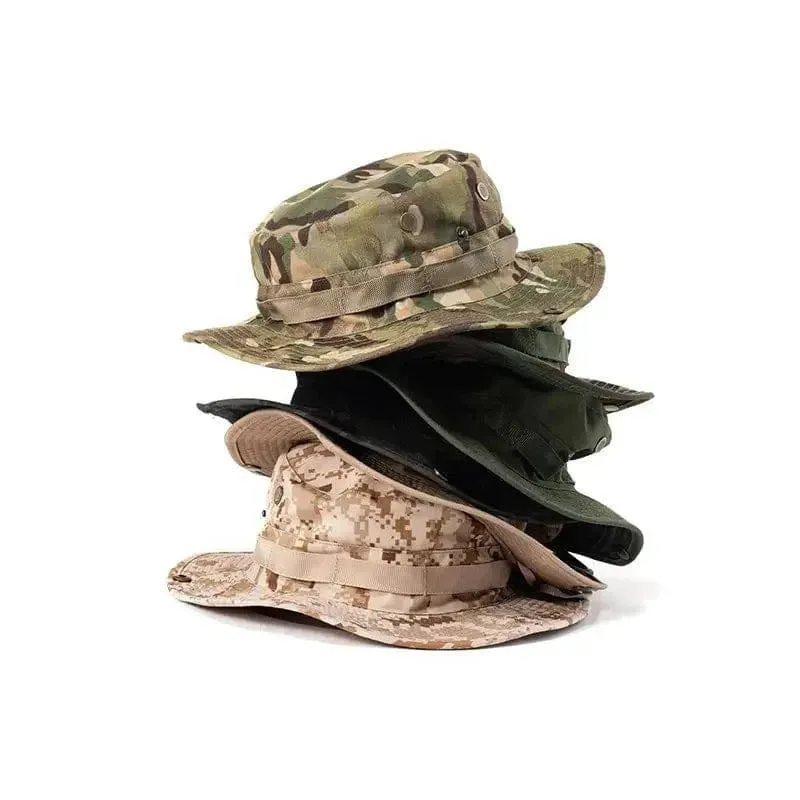 Outdoor Camouflage Fisherman Hat  Training Expansion Breathable Camping Sunscreen Hat