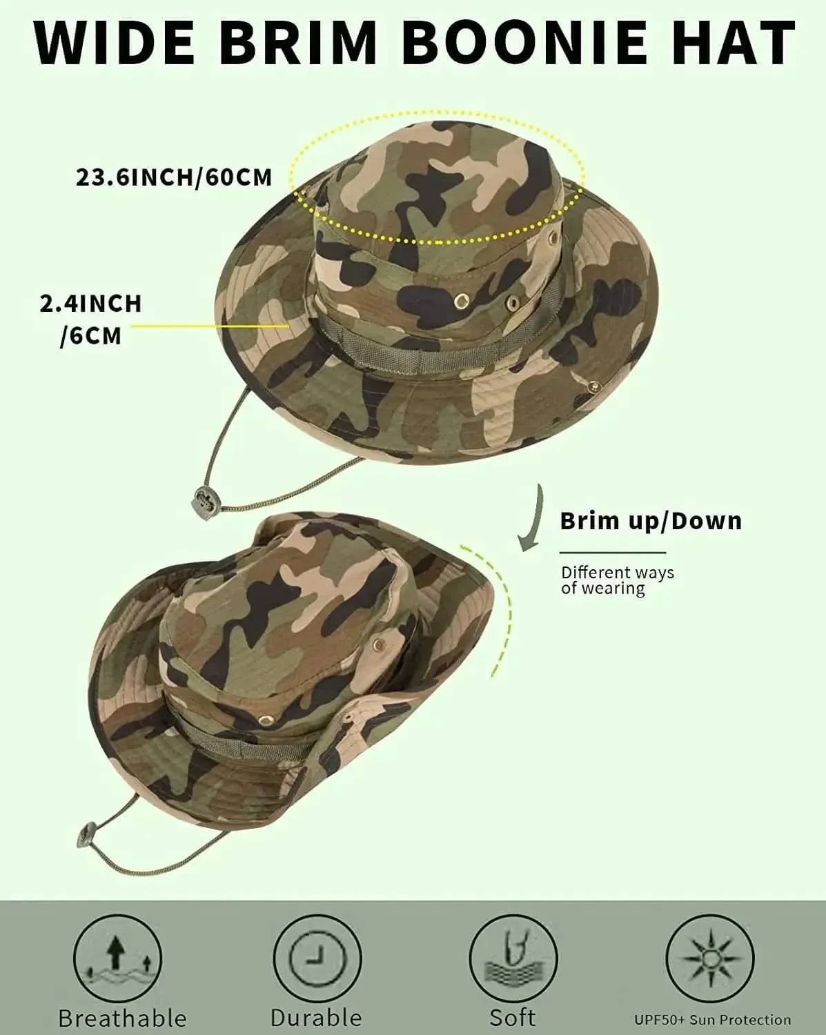 Outdoor Camouflage Fisherman Hat  Training Expansion Breathable Camping Sunscreen Hat