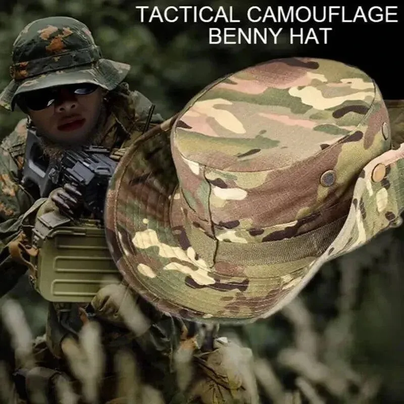 Outdoor Camouflage Fisherman Hat  Training Expansion Breathable Camping Sunscreen Hat
