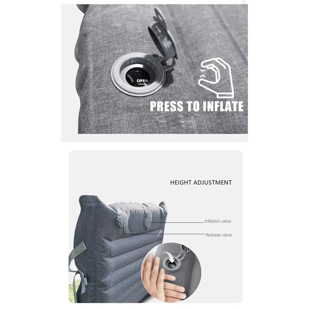 Outdoor Camping Inflation Chair Portable Beach Picnic Inflation Chair Mat with Back Rest Thickness Waterproof Folding Chair