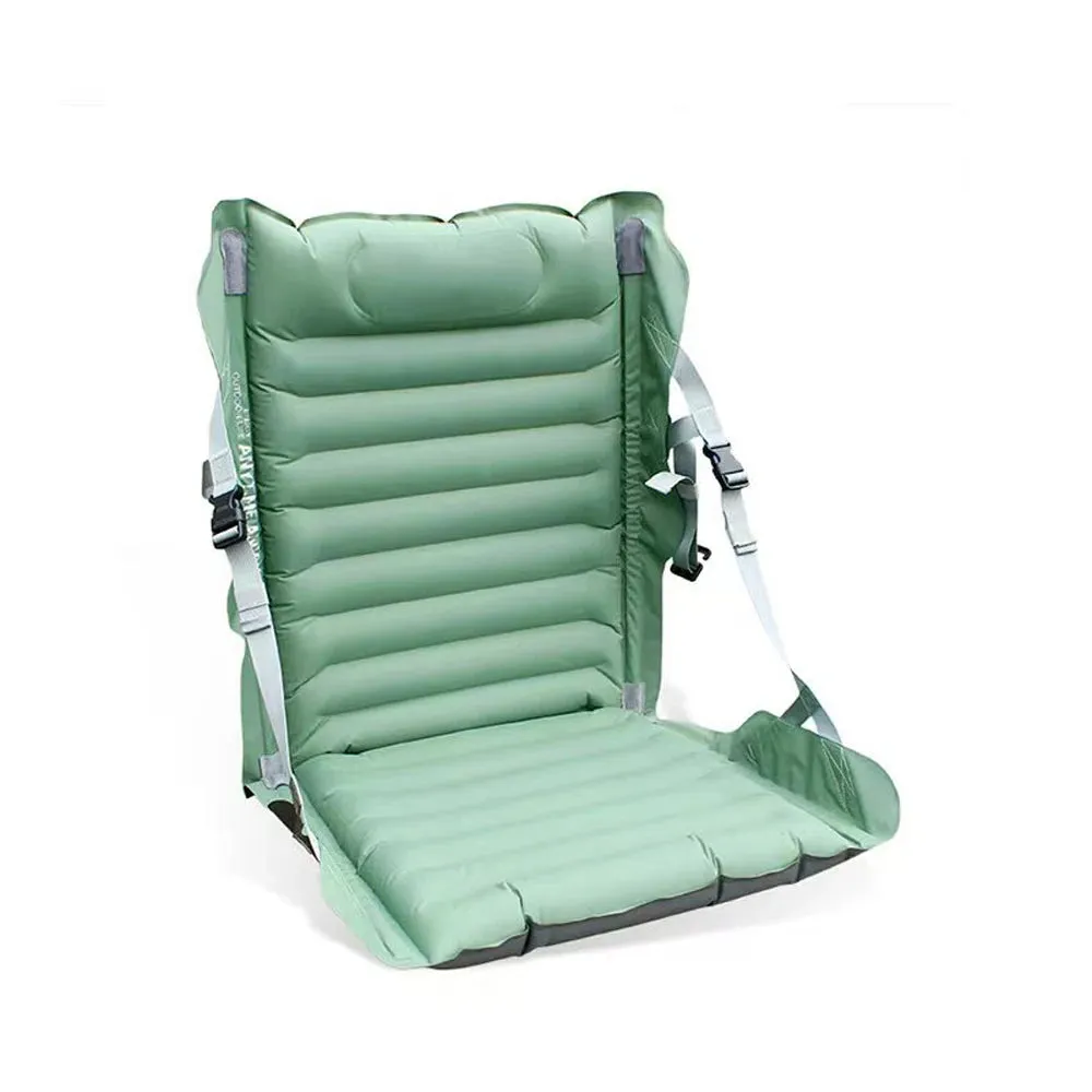 Outdoor Camping Inflation Chair Portable Beach Picnic Inflation Chair Mat with Back Rest Thickness Waterproof Folding Chair