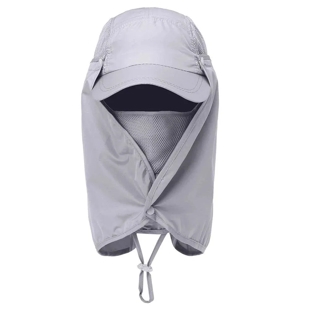 Outdoor Sport Hiking Visor Hat UV Guard Face Neck Cover Fishing Sun Protection Cap For Camping Climbing