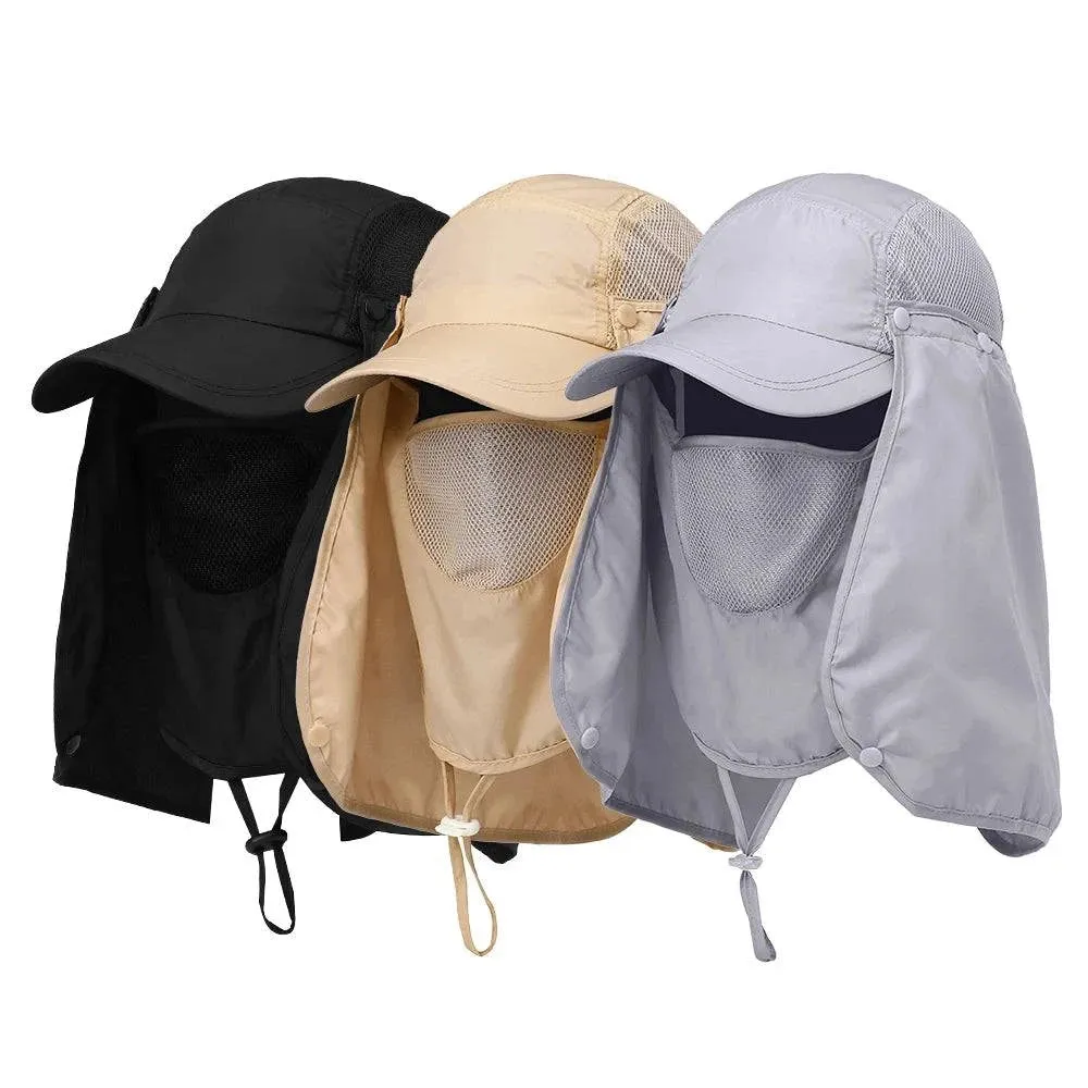 Outdoor Sport Hiking Visor Hat UV Guard Face Neck Cover Fishing Sun Protection Cap For Camping Climbing