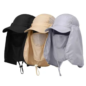 Outdoor Sport Hiking Visor Hat UV Guard Face Neck Cover Fishing Sun Protection Cap For Camping Climbing