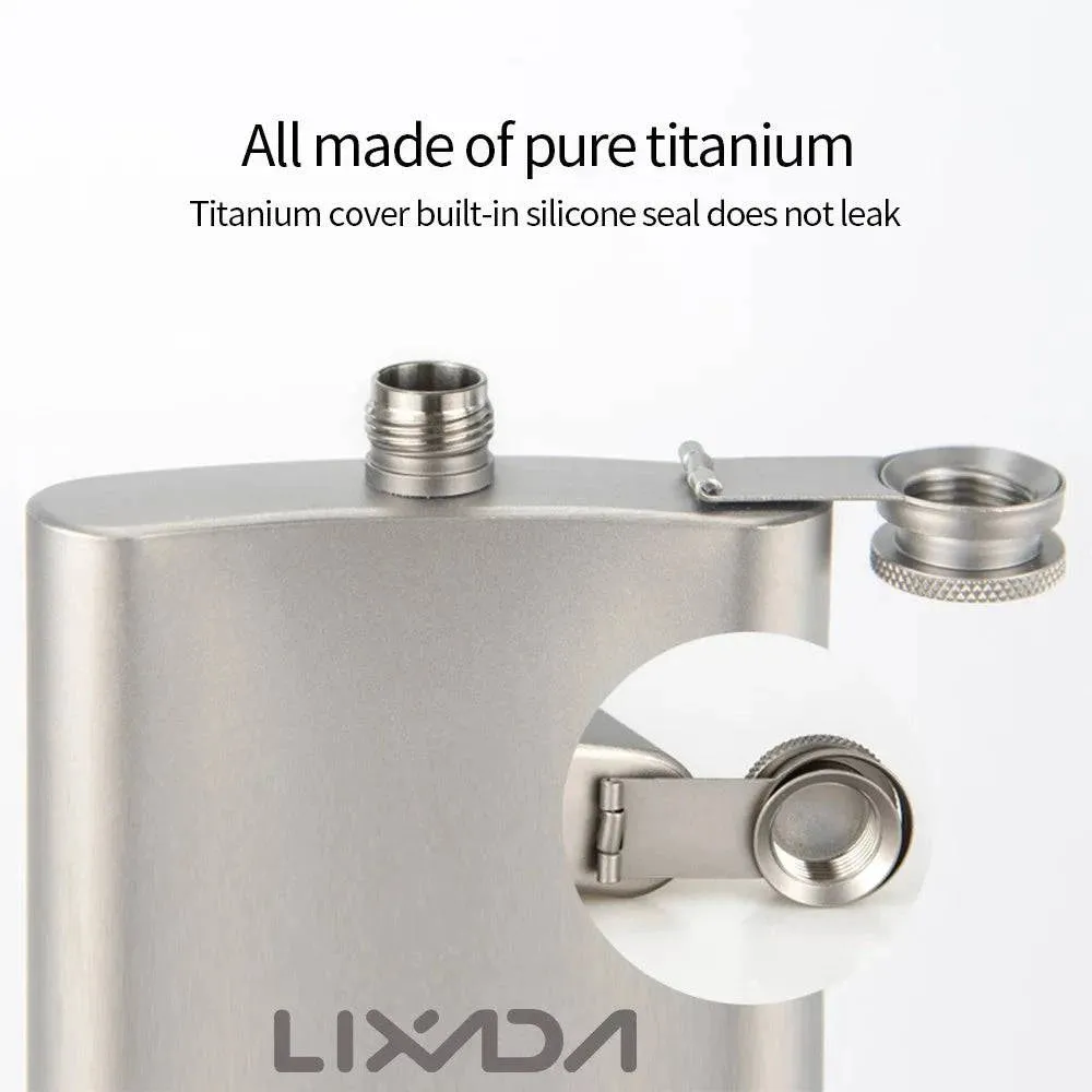 Outdoor Ti Flask Lightweight Ti Alcohol Container Ti Wine Bottle 215ml Camping Ti Flask For Outdoor Hiking