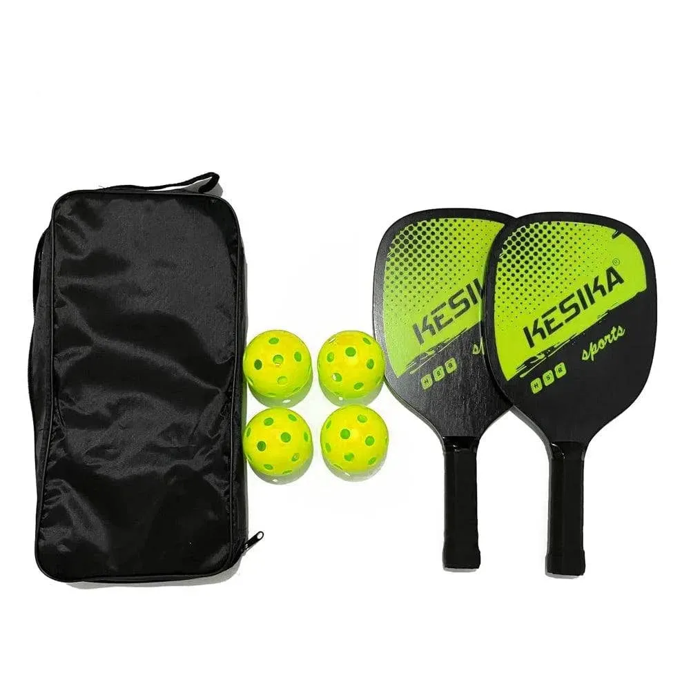Pickleball Paddle Set Pickleball Rackets Ball Set 2 Rackets & 4 Pickleball Balls with Carrying Bag for Men Women 2022 New