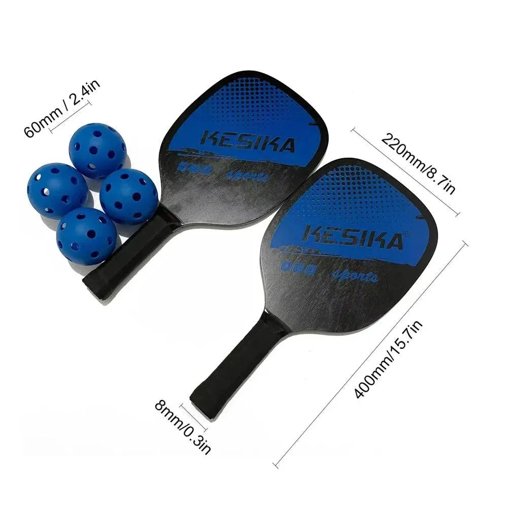 Pickleball Paddle Set Pickleball Rackets Ball Set 2 Rackets & 4 Pickleball Balls with Carrying Bag for Men Women 2022 New