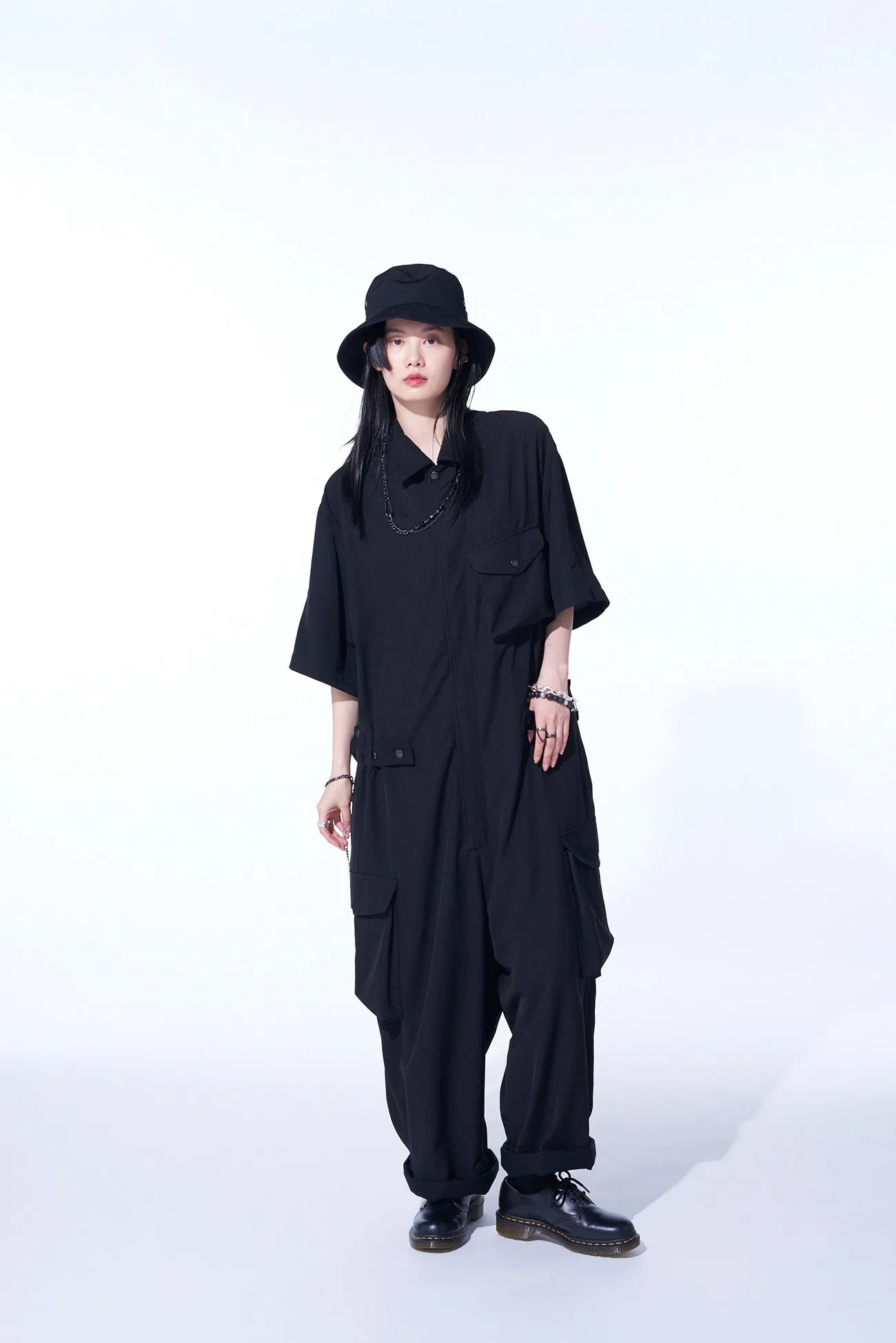 POLYESTER GABARDINE SHORT SLEEVE MILITARY ALL-IN-ONE