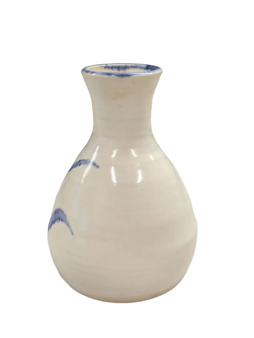 Pottery Folk Art Blue Floral vase