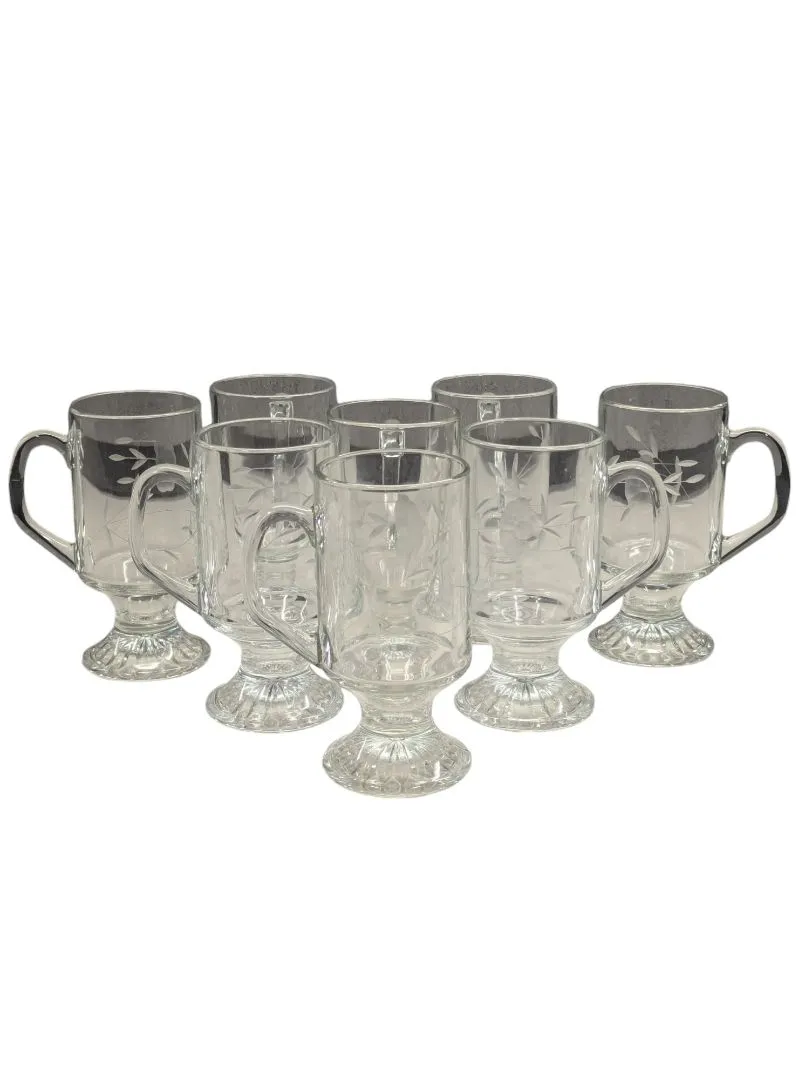 Princess House Etched Irish Coffee Mugs 8