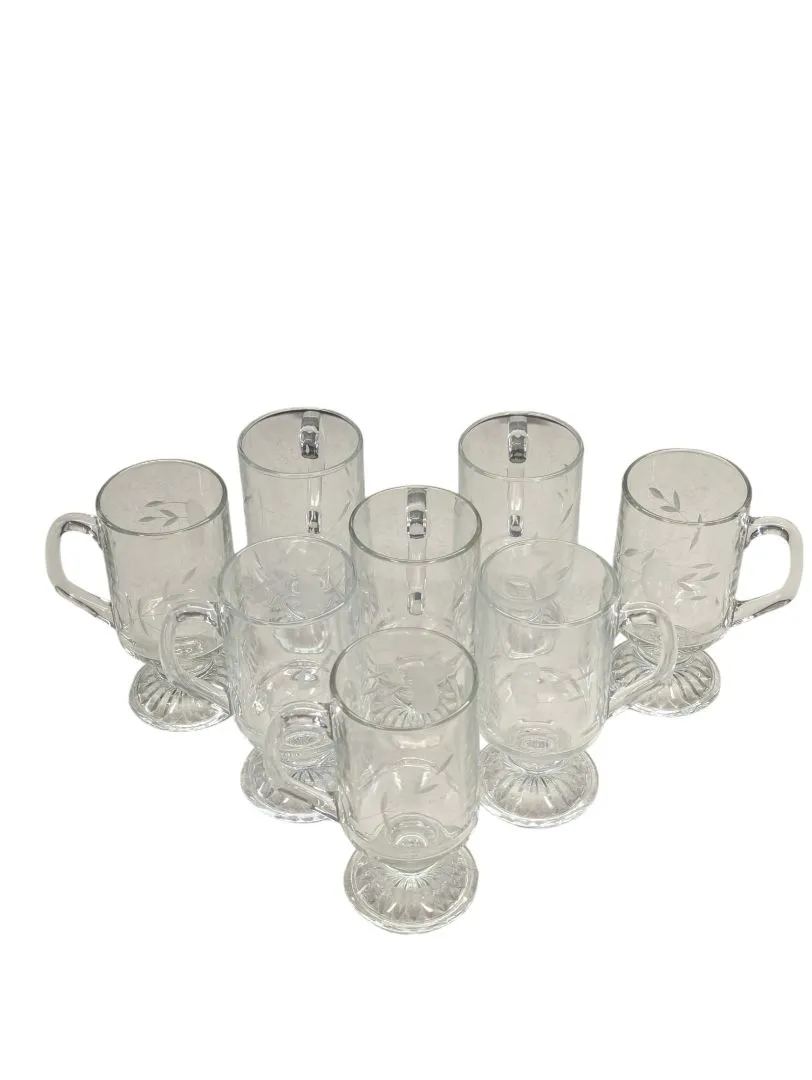 Princess House Etched Irish Coffee Mugs 8