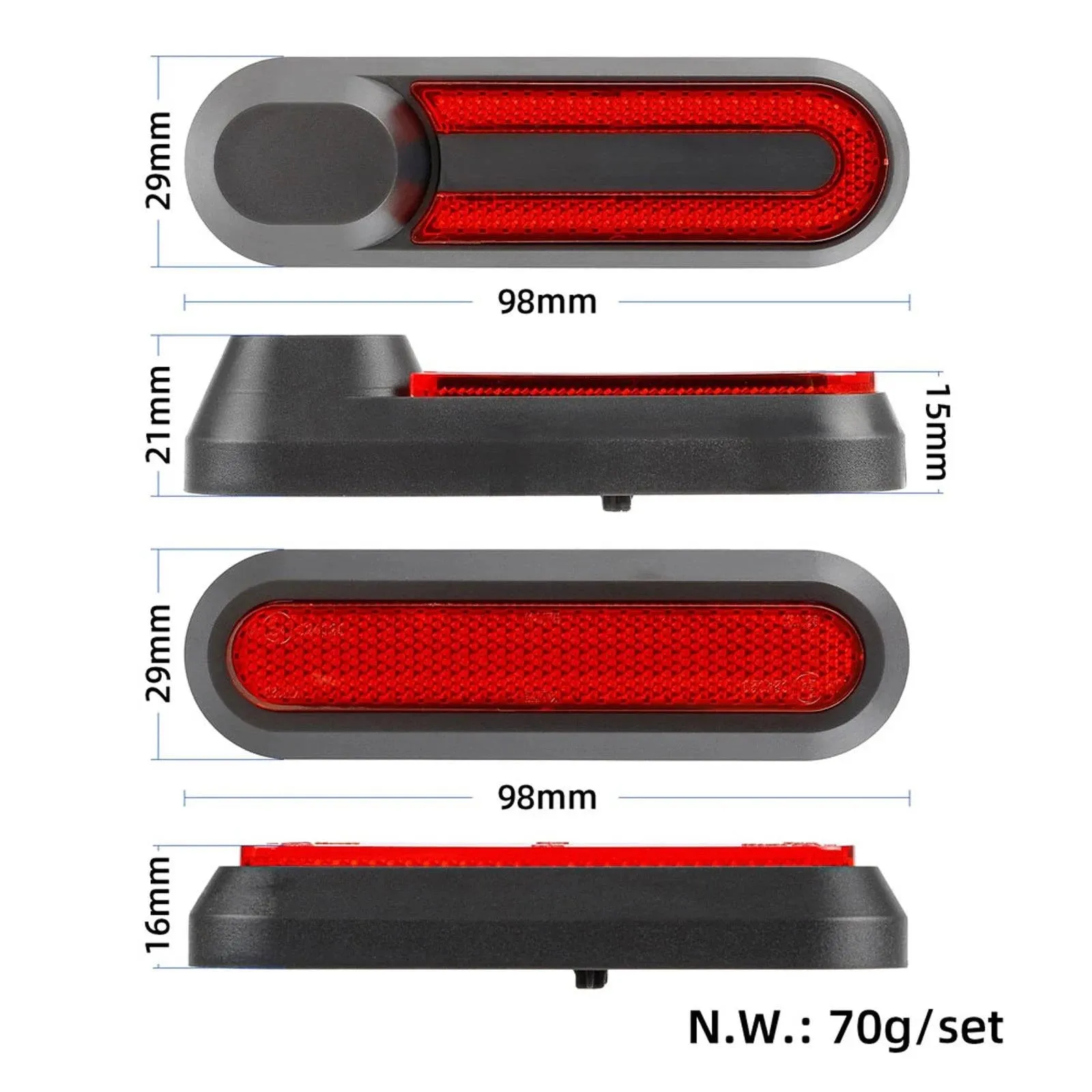 Rear Shock Absorber Electric Scooter Suspension Kit with Remote Control LED Taillight Rear Mudguard Wheel Hub Decorative Cover