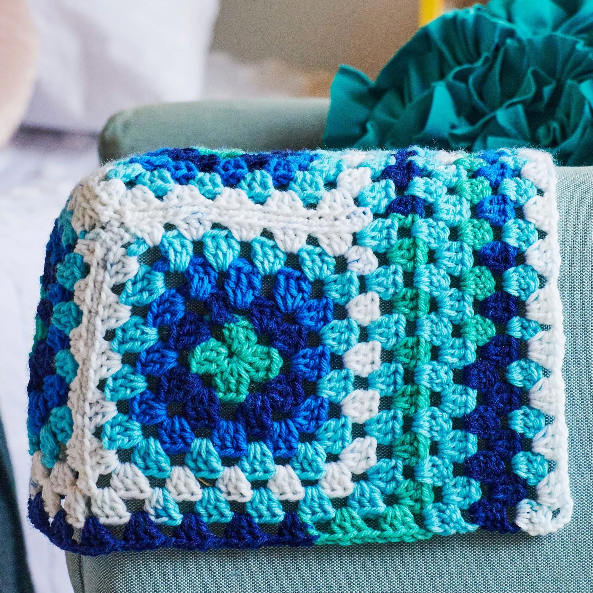 Red Heart Crochet Granny Couch Cozy