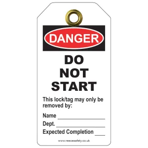 REECE  Danger Do Not Start Tough Tag (Pack of 10) REECE  Danger Do Not Start Tough Tag (Pack of 10)