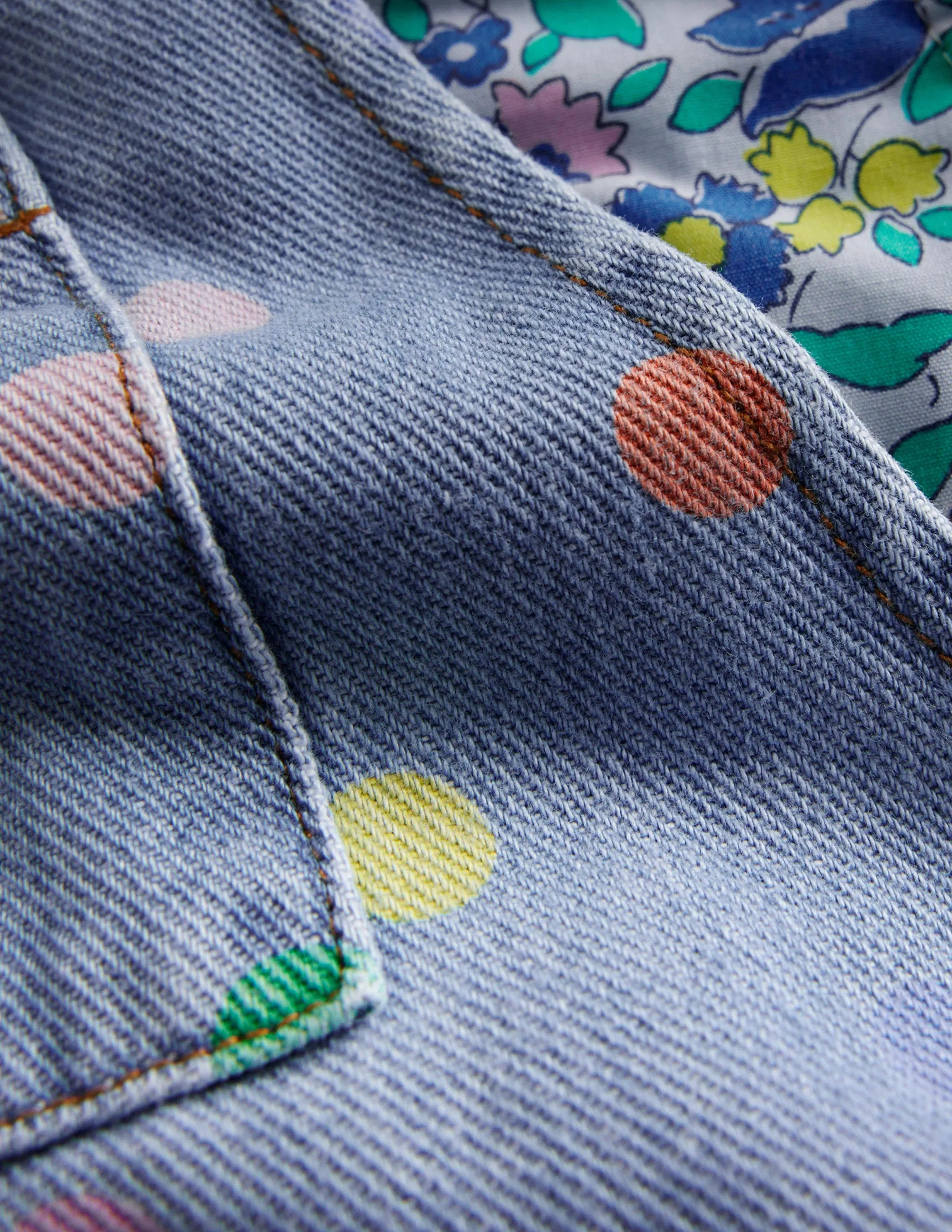 Relaxed Dungarees-Denim Multi Spot