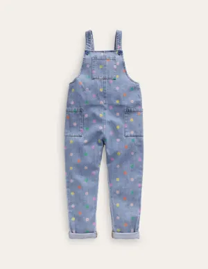 Relaxed Dungarees-Denim Multi Spot Relaxed Dungarees-Denim Multi Spot