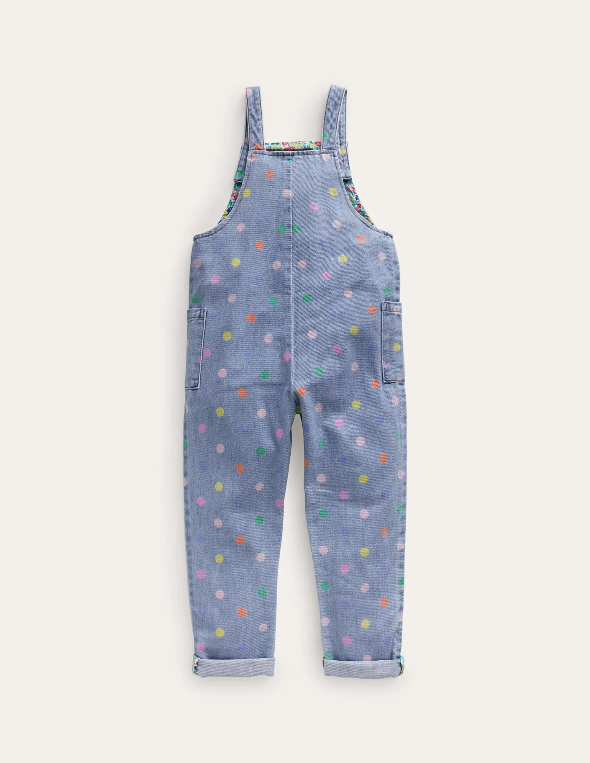 Relaxed Dungarees-Denim Multi Spot
