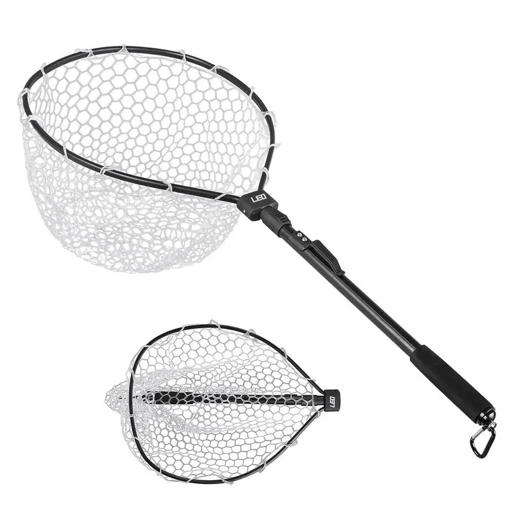 Retractable Fishing Net Foldable Landing Net Pole Folding Landing Net For Outdoor Camping Saltwater Fishing Goods