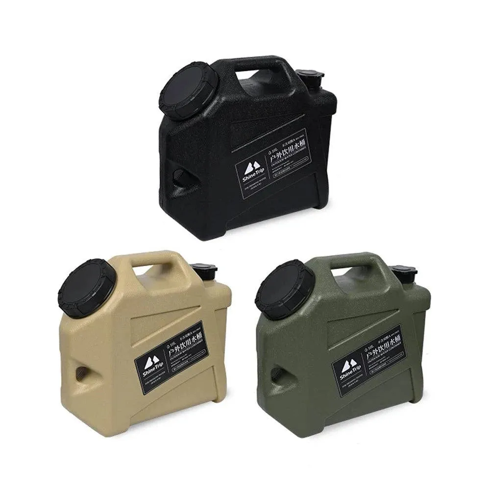 ShineTrip Camping Water Containers with Spigot 10L Portable Water Storage Bucket WaterTank for Camping Hiking Picnic Equipment