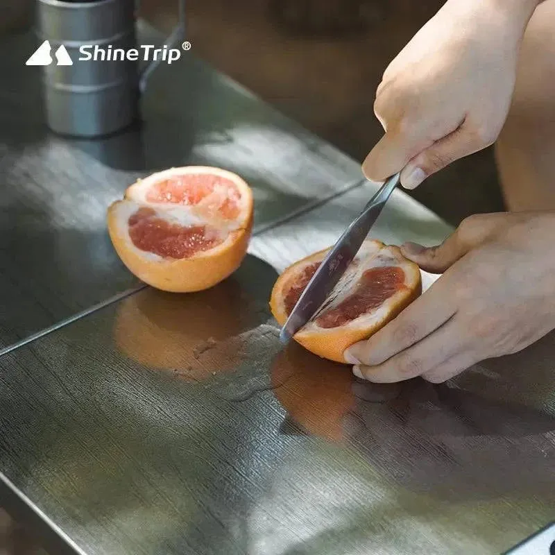 ShineTrip Outdoor Camping BBQ Heat Resistant Table Folding Table Portable Stainless Steel Picnic Table Camping Leisure Suppiles