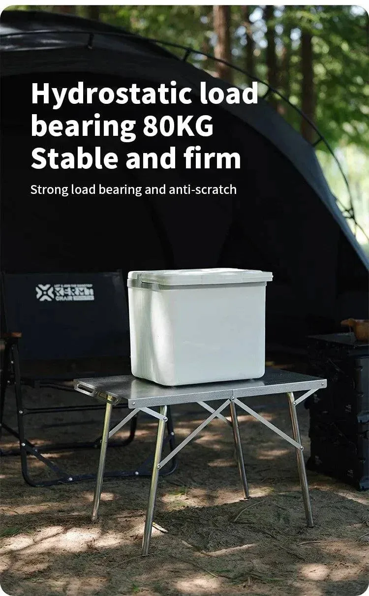 ShineTrip Outdoor Camping BBQ Heat Resistant Table Folding Table Portable Stainless Steel Picnic Table Camping Leisure Suppiles