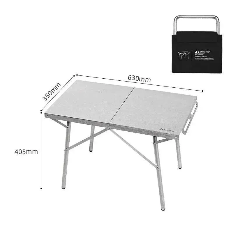 ShineTrip Outdoor Camping BBQ Heat Resistant Table Folding Table Portable Stainless Steel Picnic Table Camping Leisure Suppiles