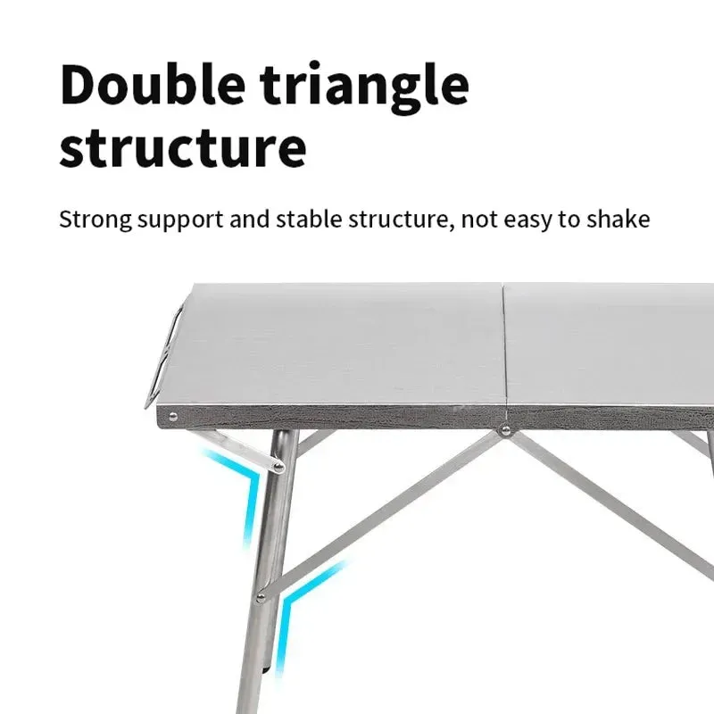 ShineTrip Outdoor Camping BBQ Heat Resistant Table Folding Table Portable Stainless Steel Picnic Table Camping Leisure Suppiles