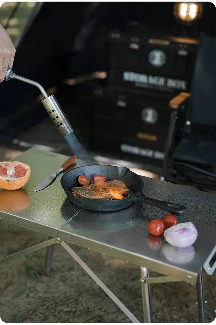 ShineTrip Outdoor Camping BBQ Heat Resistant Table Folding Table Portable Stainless Steel Picnic Table Camping Leisure Suppiles