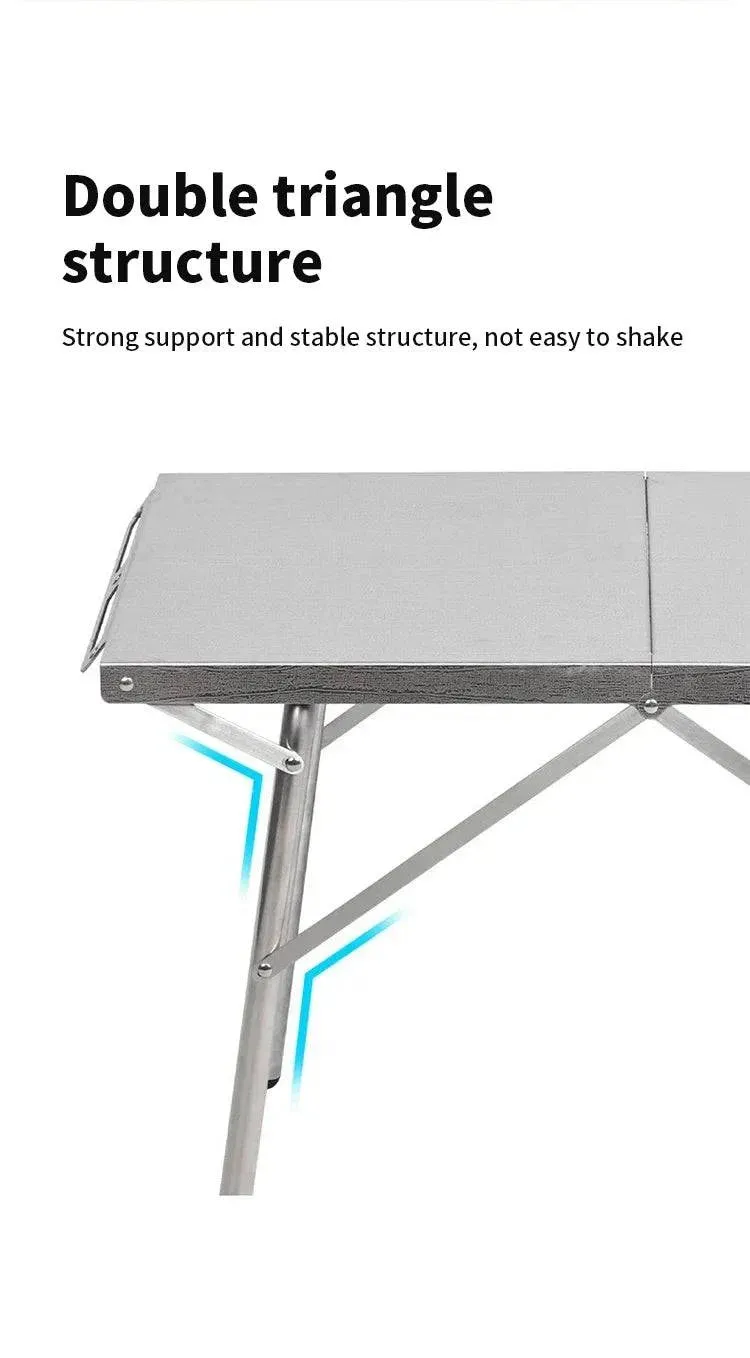 ShineTrip Outdoor Camping BBQ Heat Resistant Table Folding Table Portable Stainless Steel Picnic Table Camping Leisure Suppiles