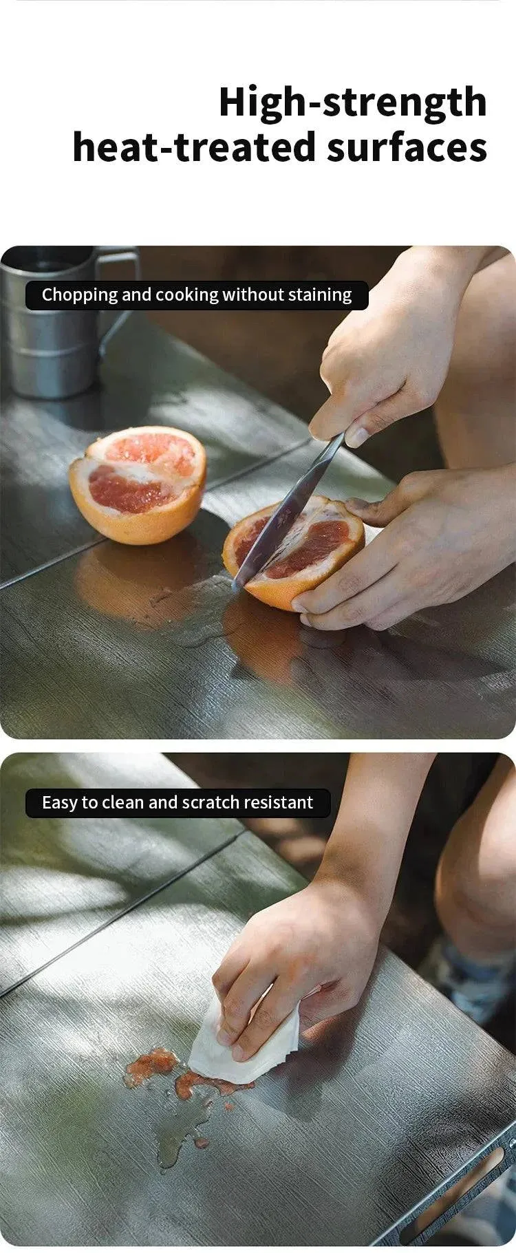 ShineTrip Outdoor Camping BBQ Heat Resistant Table Folding Table Portable Stainless Steel Picnic Table Camping Leisure Suppiles