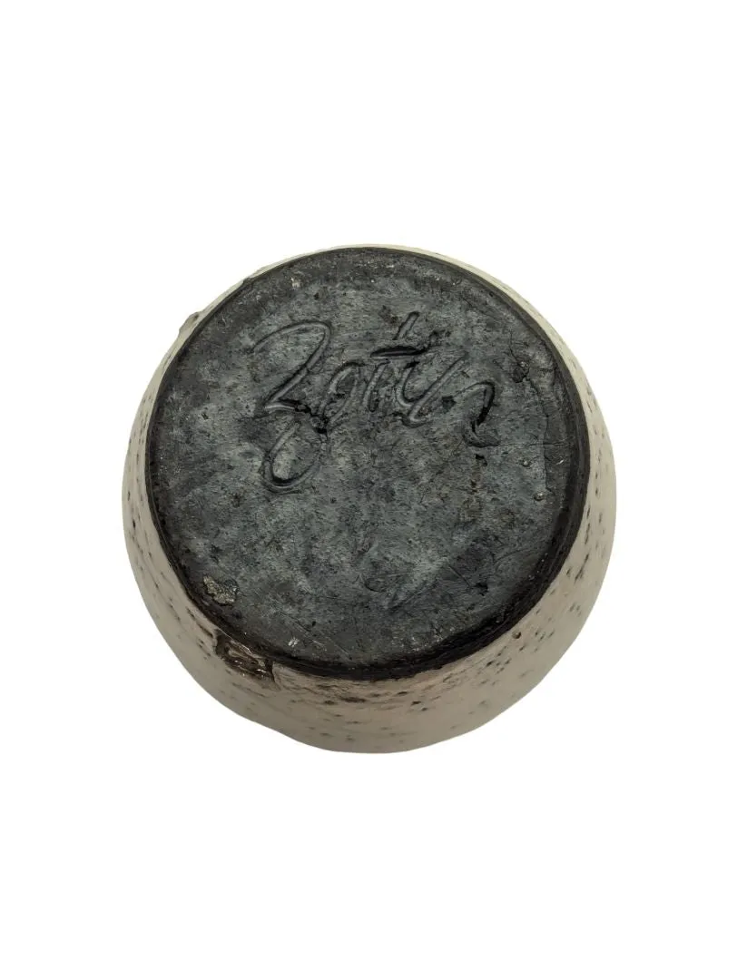 Signed Pottery Bud Vase w Cork