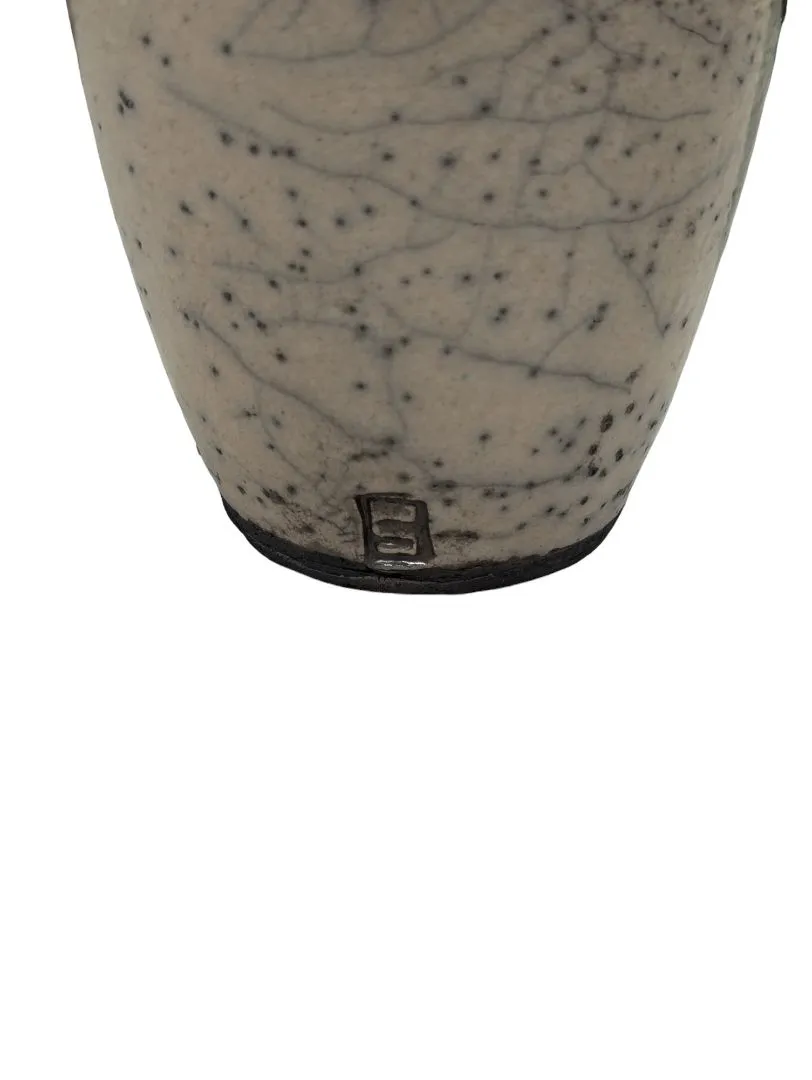 Signed Pottery Bud Vase w Cork