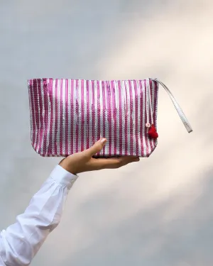 Sitara Clutch - Silver & Pink Sitara Clutch - Silver & Pink