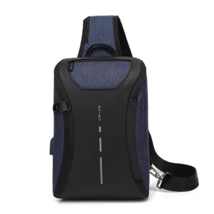 Smart WaterProof Sports Shoulder Bag With USB Port-Blue Smart WaterProof Sports Shoulder Bag With USB Port-Blue