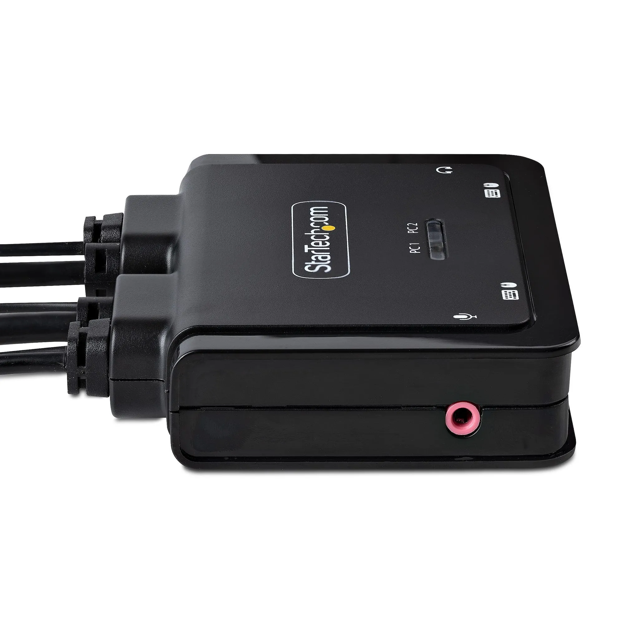 Startech.Com 2-Port Usb-C Cable Kvm Switch, 4K 60Hz Displayport Output, Compact Kvm With 4Ft/1.2M Usb Type-C/Audio Integ