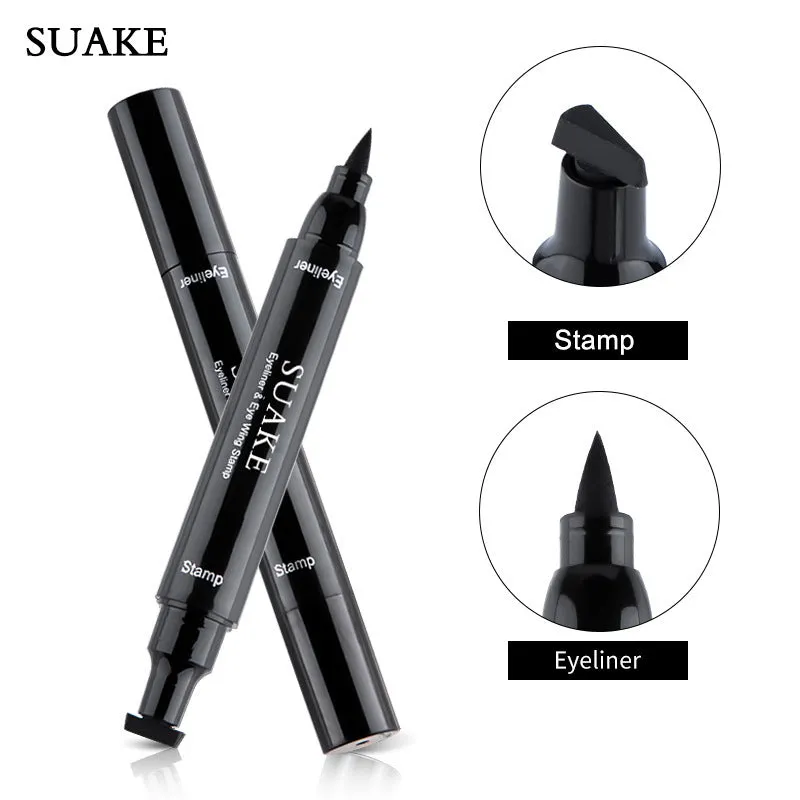 Suake Suake double-head seal eyeliner lazy two-in-one wing seal liquid eyeliner pen cross-border foreign trade