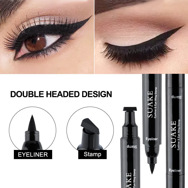 Suake Suake double-head seal eyeliner lazy two-in-one wing seal liquid eyeliner pen cross-border foreign trade
