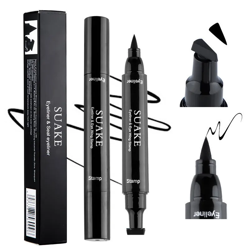 Suake Suake double-head seal eyeliner lazy two-in-one wing seal liquid eyeliner pen cross-border foreign trade