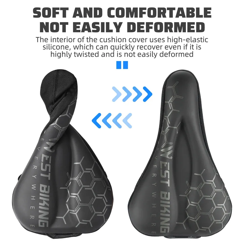 Thickened Bike Saddle Cover Soft Silicone Pad Road Bicycle Seats Cover Comfort Breathable AntiSlip Cycling Cushion Cover
