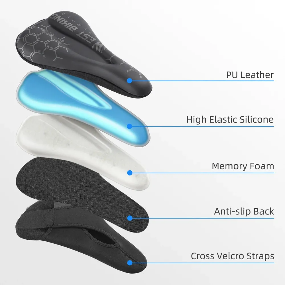 Thickened Bike Saddle Cover Soft Silicone Pad Road Bicycle Seats Cover Comfort Breathable AntiSlip Cycling Cushion Cover