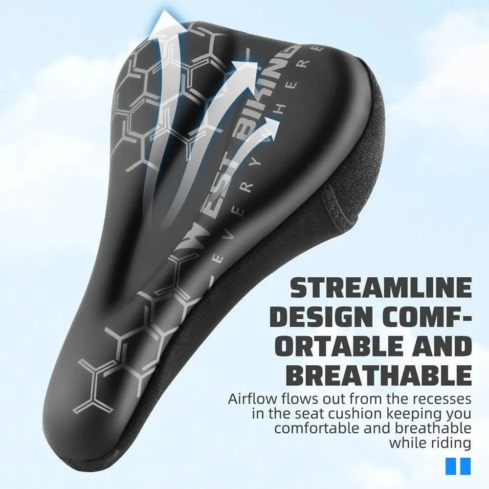 Thickened Bike Saddle Cover Soft Silicone Pad Road Bicycle Seats Cover Comfort Breathable AntiSlip Cycling Cushion Cover