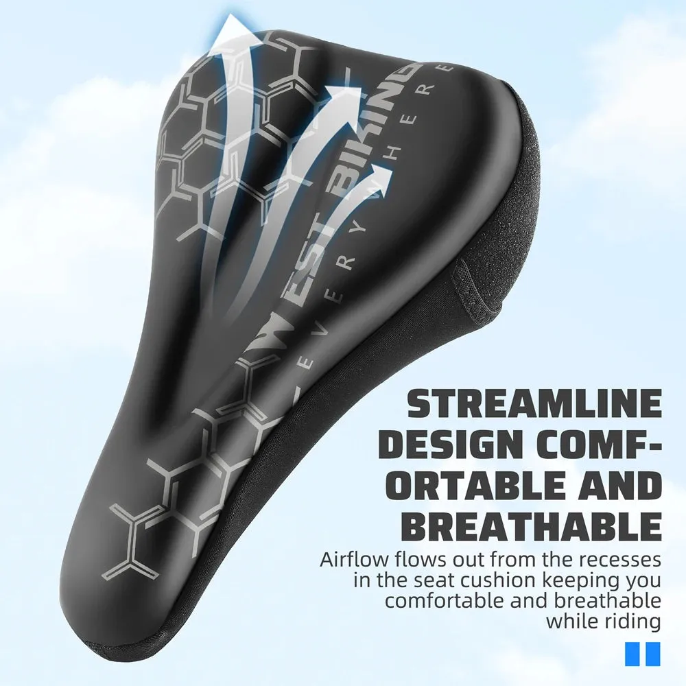 Thickened Bike Saddle Cover Soft Silicone Pad Road Bicycle Seats Cover Comfort Breathable AntiSlip Cycling Cushion Cover