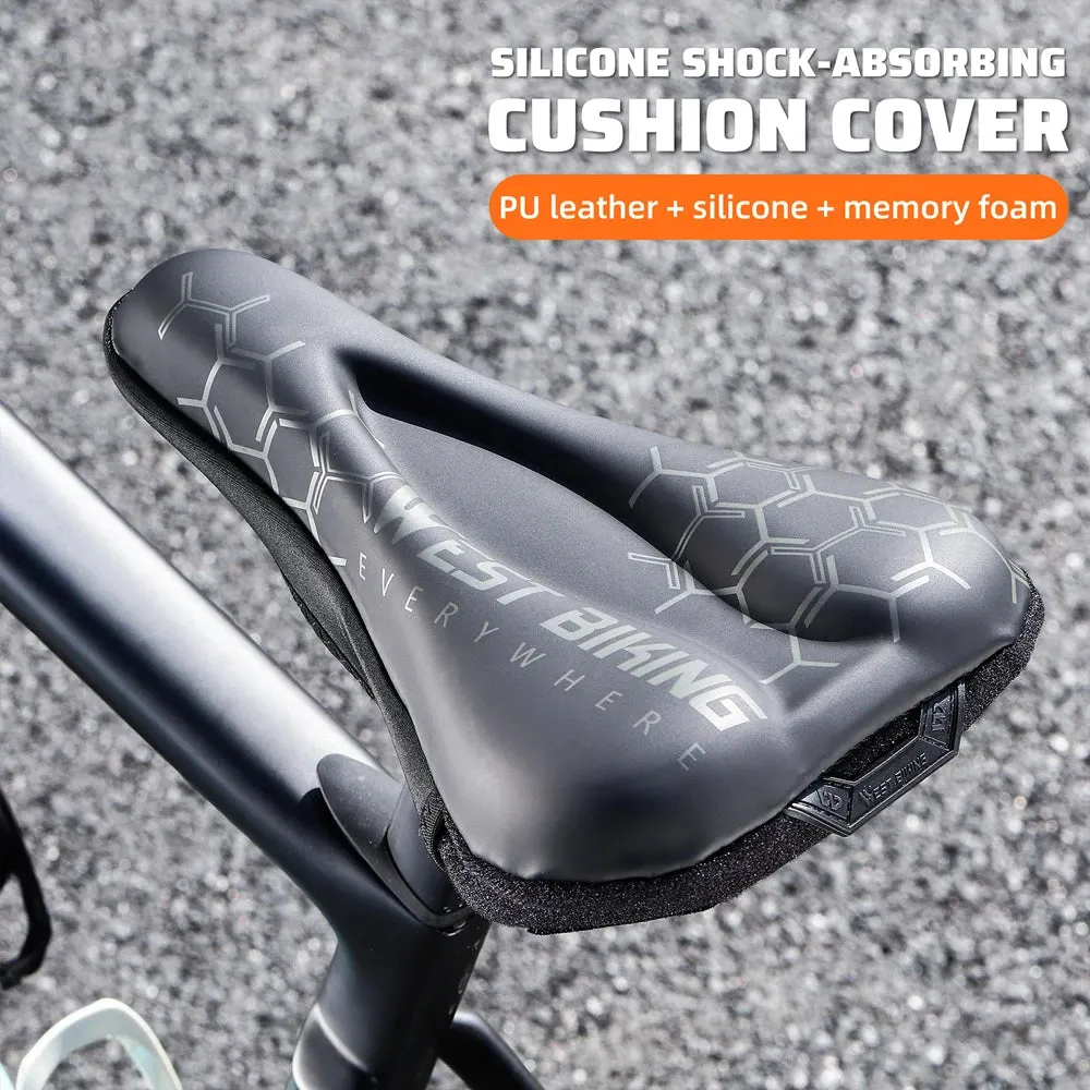 Thickened Bike Saddle Cover Soft Silicone Pad Road Bicycle Seats Cover Comfort Breathable AntiSlip Cycling Cushion Cover