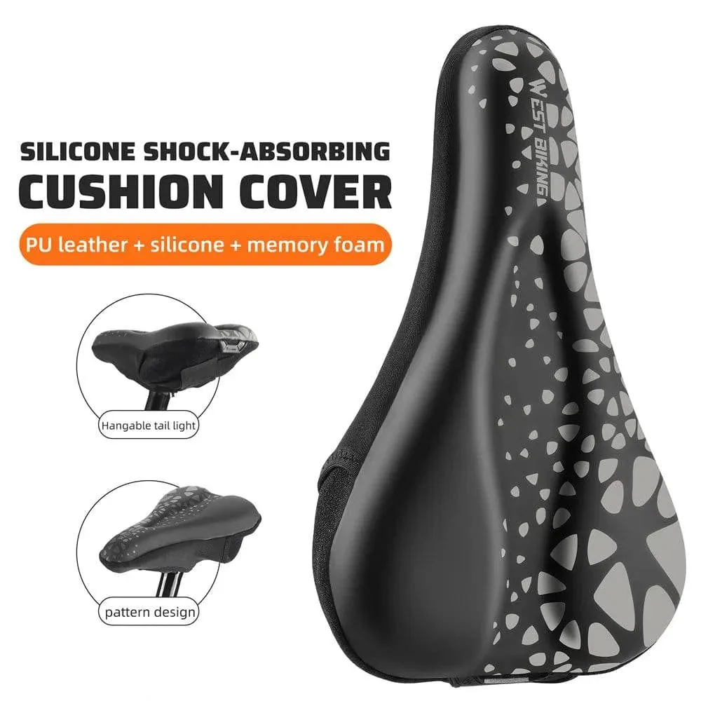 Thickened Bike Saddle Cover Soft Silicone Pad Road Bicycle Seats Cover Comfort Breathable AntiSlip Cycling Cushion Cover