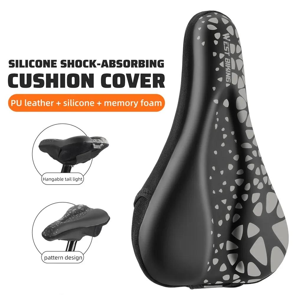 Thickened Bike Saddle Cover Soft Silicone Pad Road Bicycle Seats Cover Comfort Breathable AntiSlip Cycling Cushion Cover