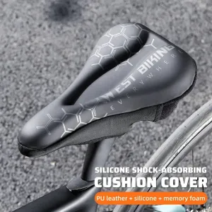 Thickened Bike Saddle Cover Soft Silicone Pad Road Bicycle Seats Cover Comfort Breathable AntiSlip Cycling Cushion Cover Thickened Bike Saddle Cover Soft Silicone Pad Road Bicycle Seats Cover Comfort Breathable AntiSlip Cycling Cushion Cover