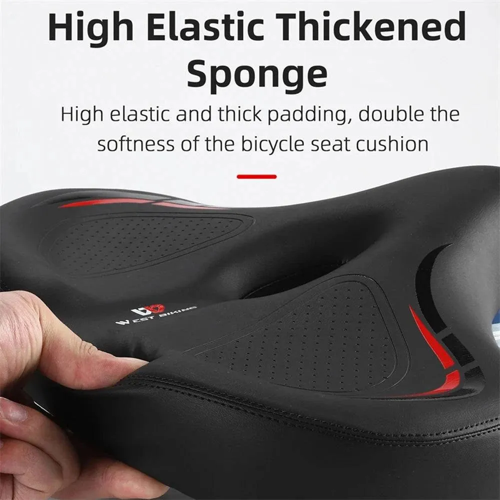 Thickened High Elasticity Bike Saddle Soft Waterproof PU Pad Road Bicycle Seats Comfort Breathable AntiSlip Cycling Cushion