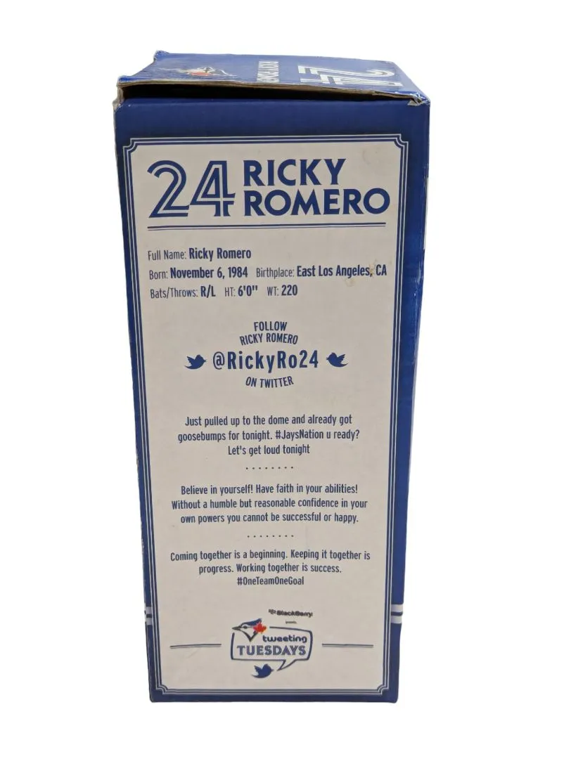 TORONTO BLUE JAYS RICKY ROMERO CERAMIC BOBBLEHEAD in Box