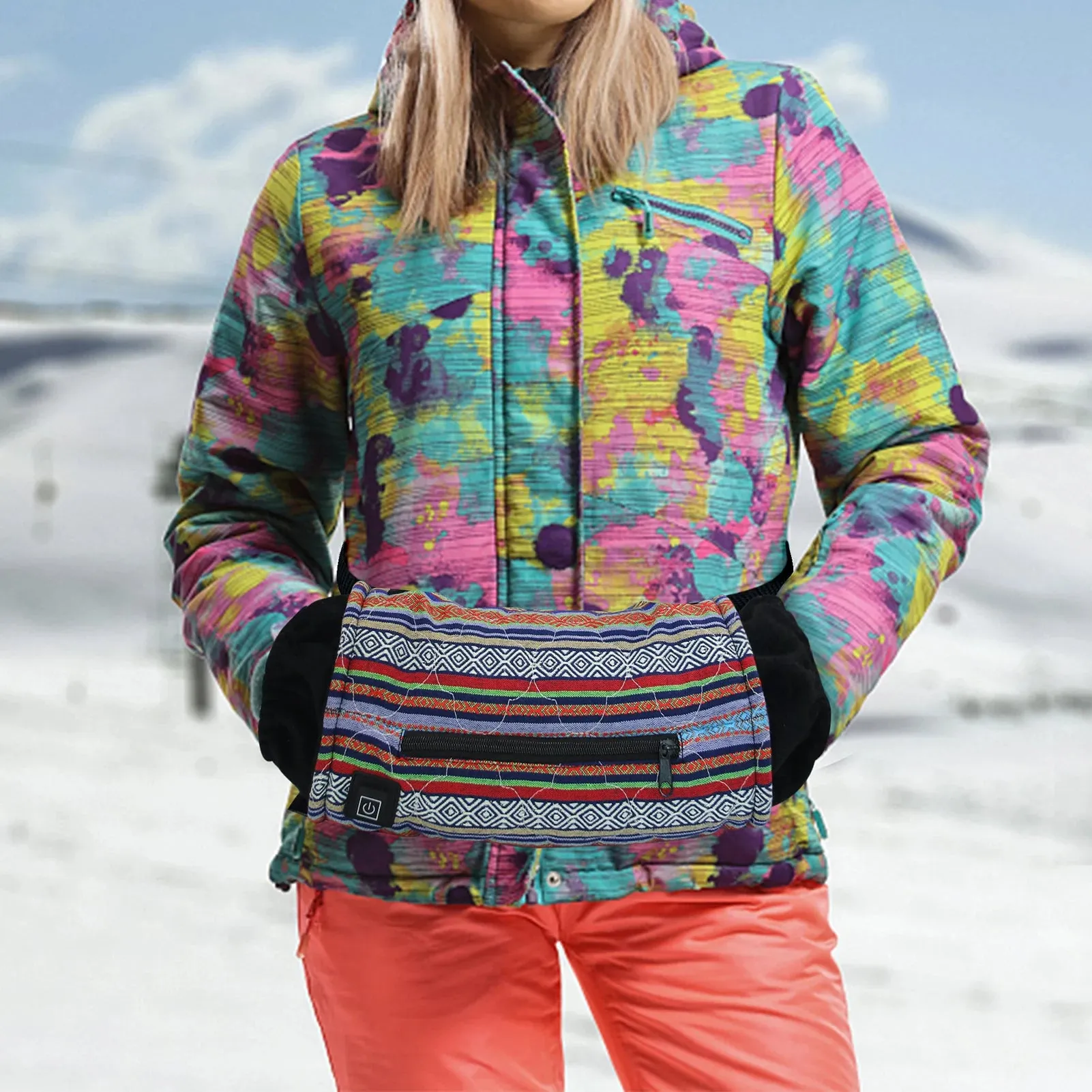 USB Rechargeable Heated Gloves Outdoor Three-Level Temperature Adjustable Heated Gloves Winter Warmth Windproof Thermal Gloves